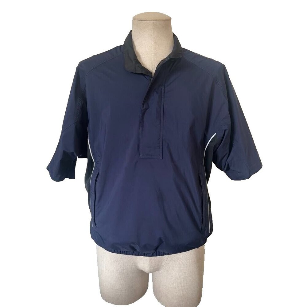 DRYJOYS by FOOTJOY Short Sleeve Golf Jacket Windbreaker Size Small Navy Black